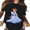 Mickey Ear Hat Ariel The Little Mermaid Print T-shirts Casual Streetwear Vintage Harajuku Princess Print T Shirt 90s Girls