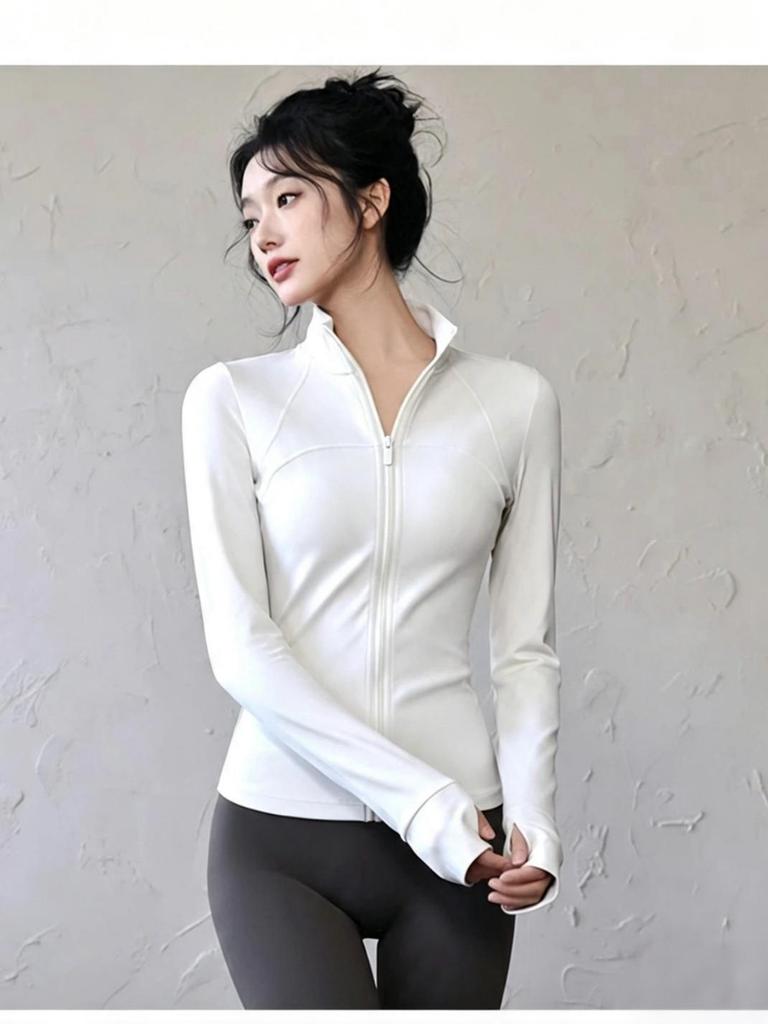 Women's Velvet Slim-Fit Jacket: Autumn/Winter Yoga, Quick-Dry, Long Sleeve Fitness Top