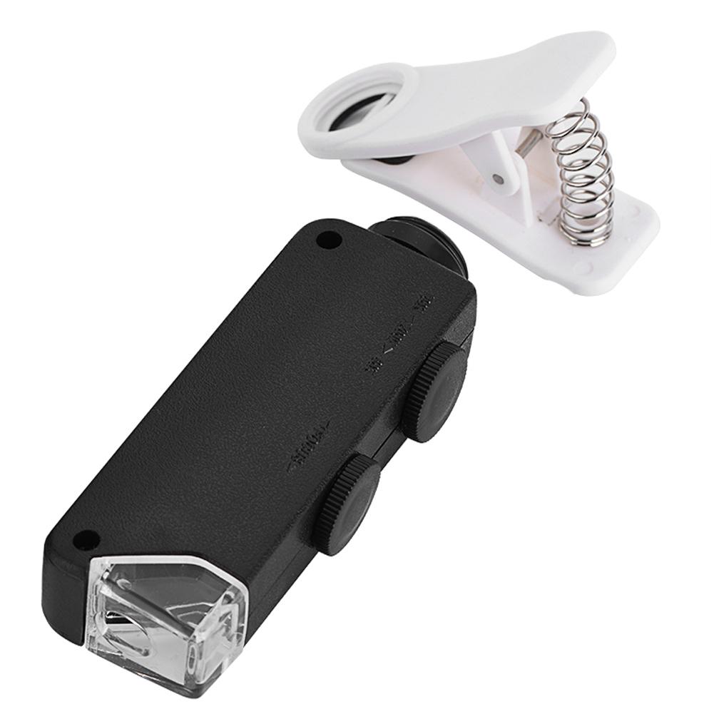 60X 100X Optical Zoom LED Microscope Lens with Clip for Mobile Phones