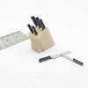 Miniature Kitchen Knives Set Metal Blade Black Handle Knife Seat
