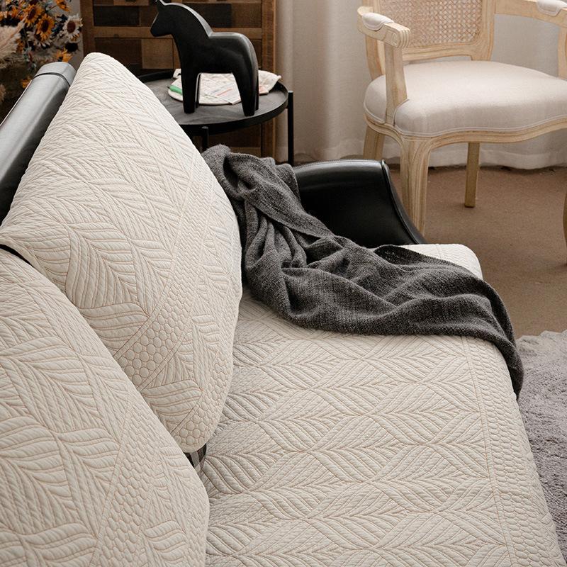 Double-sided Four-season Cotton Double-sided Sofa Cushion Cushion Universal Fabric Gray Simple Fashion Embroidered Sofa Towel Cushion