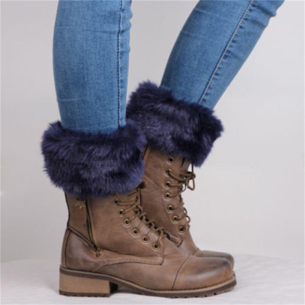 New Cover Fashion Cuffs Toppers Trim Leg Warmer Fur  Crochet Knit Boot Socks