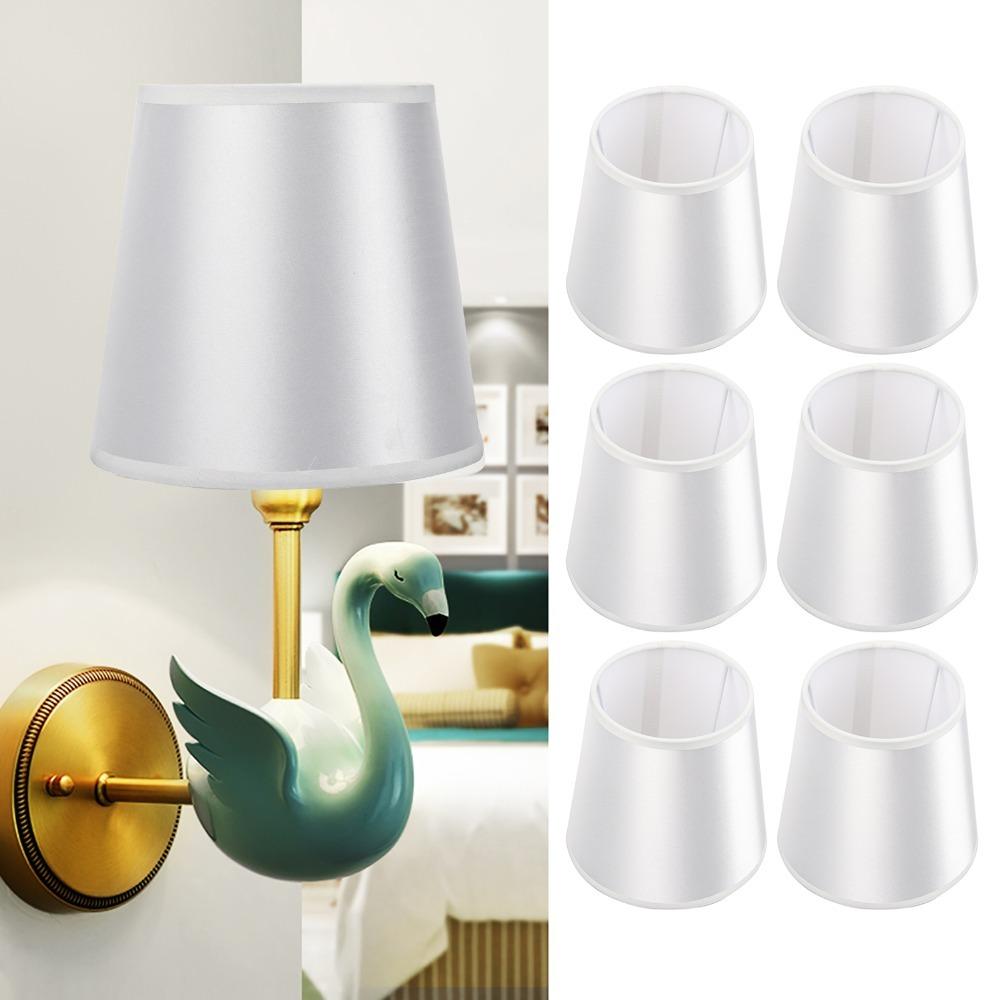 

6PCS Fabric Wall Light Chandelier Barrel Shape Light Fixture Modern Lampshade Bedroom Decoration білий