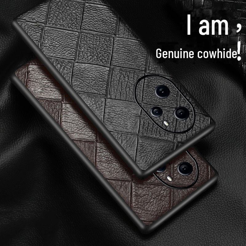 Husă protectoare din piele naturală pentru Honor 90 Pro cu model diamantat