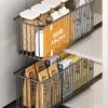 Retractable Storage Basket For Home Organization Ideal For Kitchen Cabinets And Bathroom Shelves Carbon Steel Design