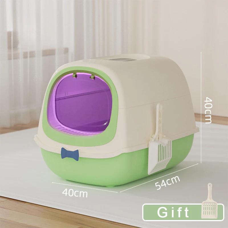 Large Capacity Cat Litter Box Pet Sandbox Splashproof UV Sterilized Cat Toilet Cleaning Basin Pet Cat Toilet Kitten Tray Bedpans