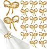 20 Stück Vintage Serviettenring Schleife Ginkgoblätter Gold Ringhalter Elegante Stoffserviettenringe für Zuhause, Restaurant und Tischdekoration