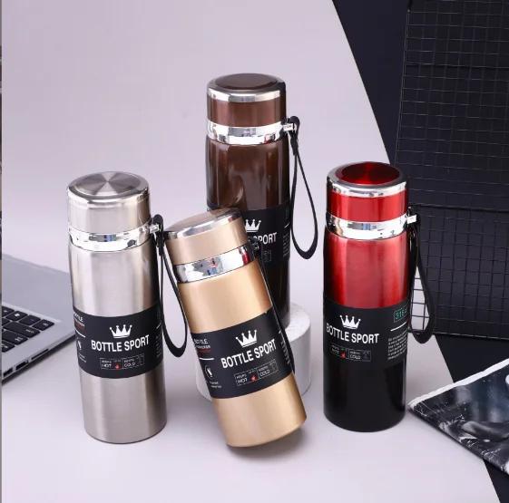 1000ml Thermal Water Bottle Thermos Vacuum Flask Double Stainless Steel Coffee Tea Insulated Cup Leakage-proof for Office