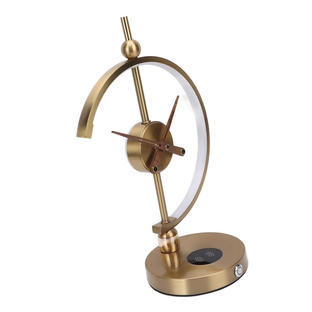 LED Clock Lamp Beautiful Stylish Silent Clock Table Lamp Ornament with Wireless Charging Base 12W AC