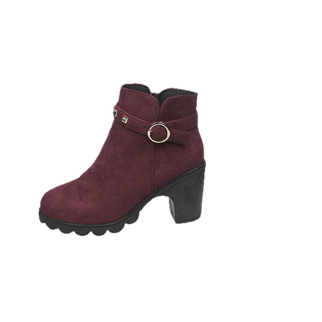 Plus Size Rivet Retro Martin Boots - Women's Autumn/Winter 2025 Chunky Heel Short Tube British Style.