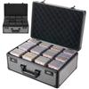 VEVOR Graded Card Case 4 Row 162 PSA Slab Storage Box with Combination Lock, Baseball Sports Trading Cards Holder Collector with 12 Dividers