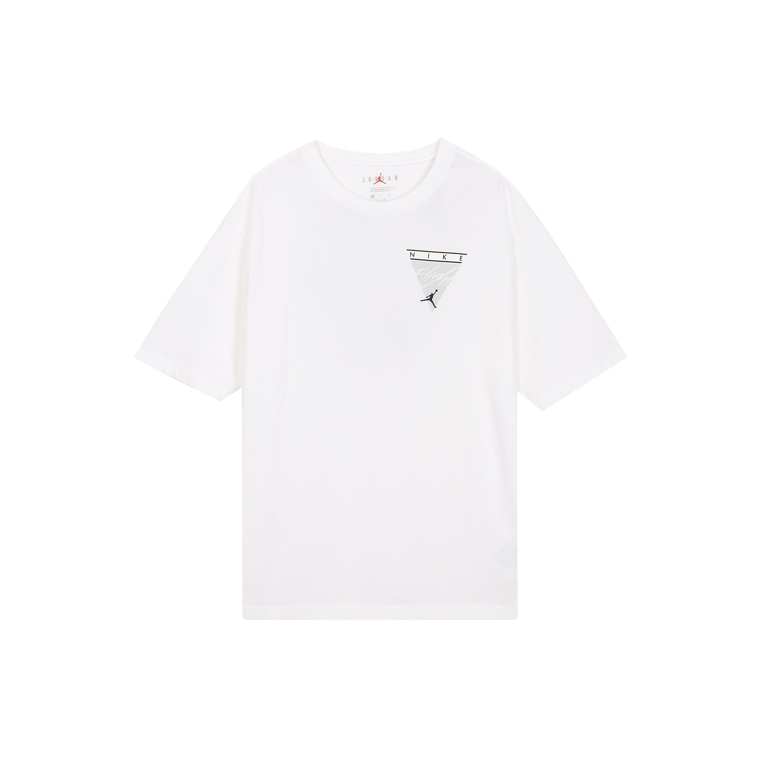 Men s Air Jordan Flight Essentials Washed Basketball Sports Printing Round Neck Short Sleeve White T-Shirt CZ8064-101 XXXL