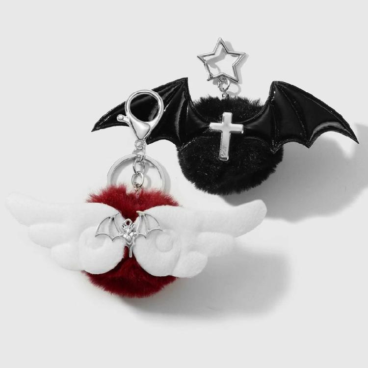 Lovely And Edgy Bat Wing Keychain With Soft Pendant Ideal For Decorating Bags Keys Or Personalize Belongings