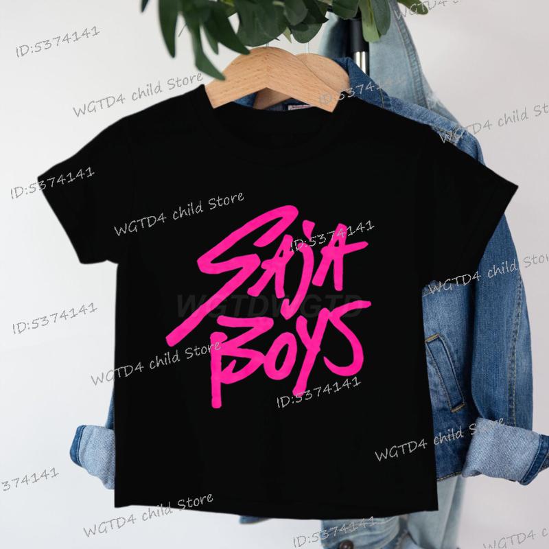 Kpop Demon Hunters Cartoon Tee Shirt Harajuku Cool Kids T-shirts Cotton Summer Tops Saja Boys Outfits Gift Baby Girl Boy Clothes