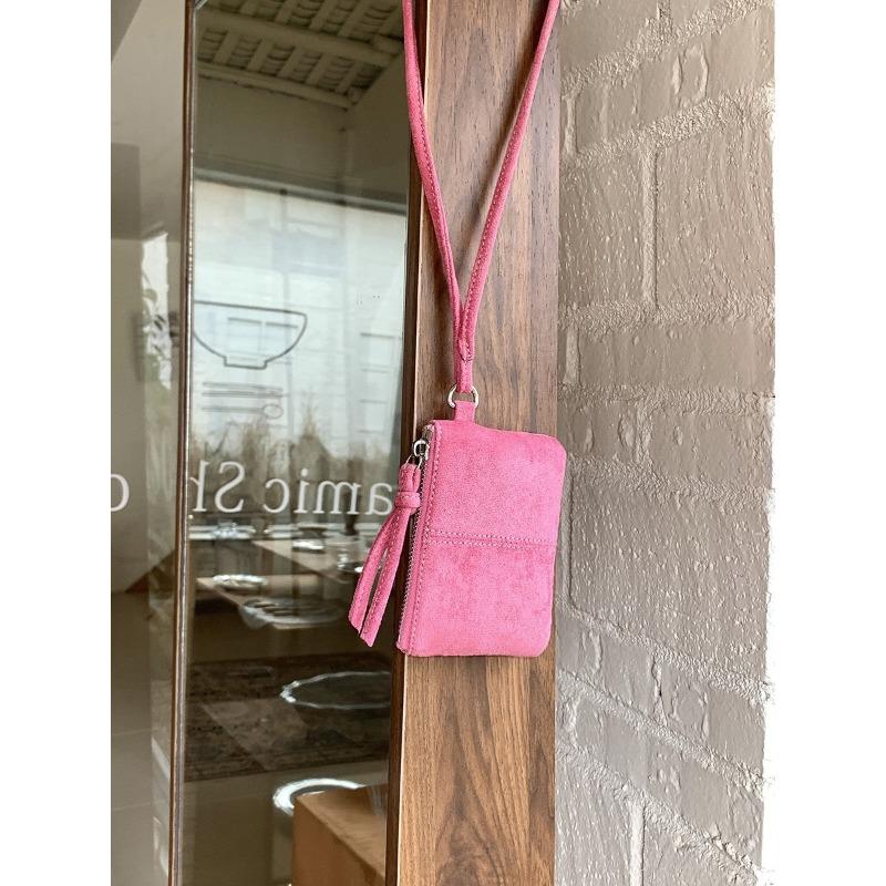 Fashion Personality Solid Color Suede Suede Surface Change Autumn Mini Neck Square Bag