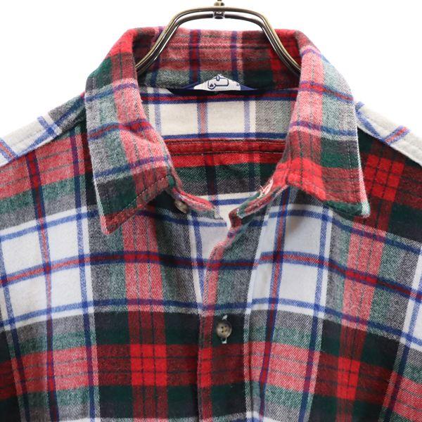 WOOLRICH 80s Vintage Made in USA check Long sleeve Flannel shirt Men's Used