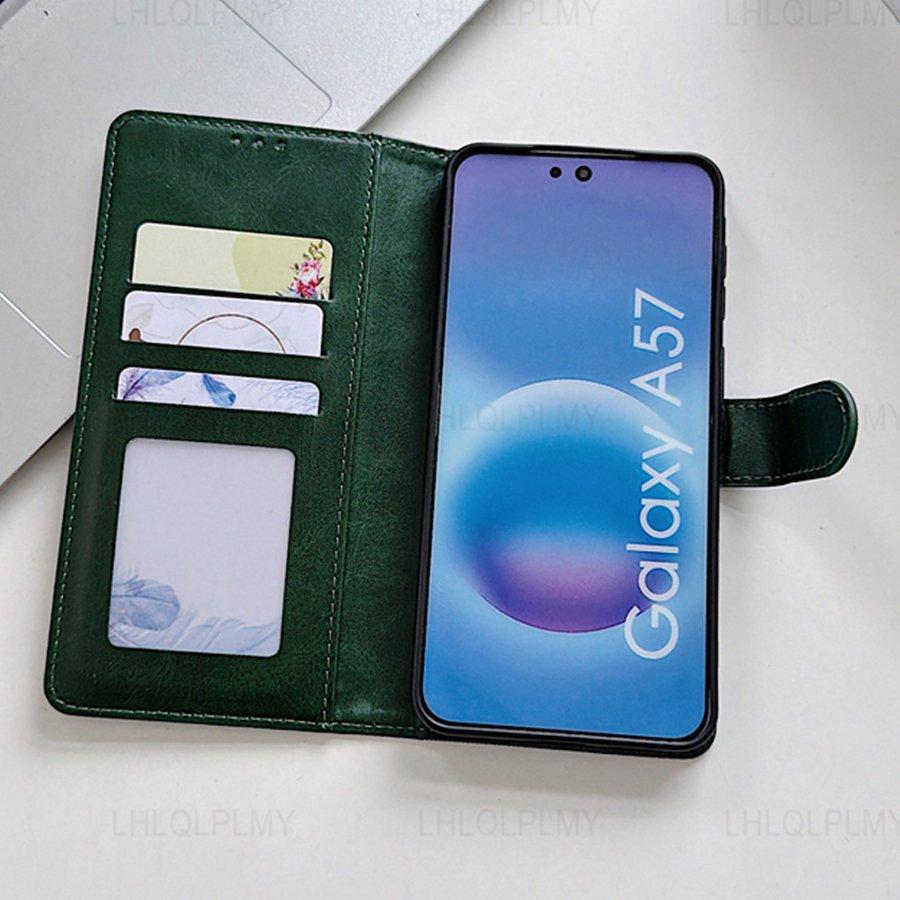 Retro Texture Leather Flip Case For Samsung Galaxy A36 A37 A26 A17 A15 A16 A05 A06 A07 A57 A35 A56 5G S22 S23 S24 S25 FE S26 Ultra Wallet Phone Cover