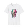 Unisex Softstyle Tişört Kurukafa Neon Damla Korku Grafikli