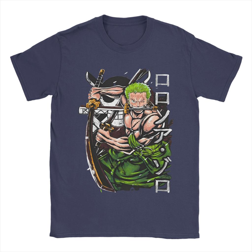Unisexs Zoro T Shirt Ones Pieces Pure Cotton Clothing Vintage Short Sleeve Crew Neck Tee Shirt Plus Size Tshirt