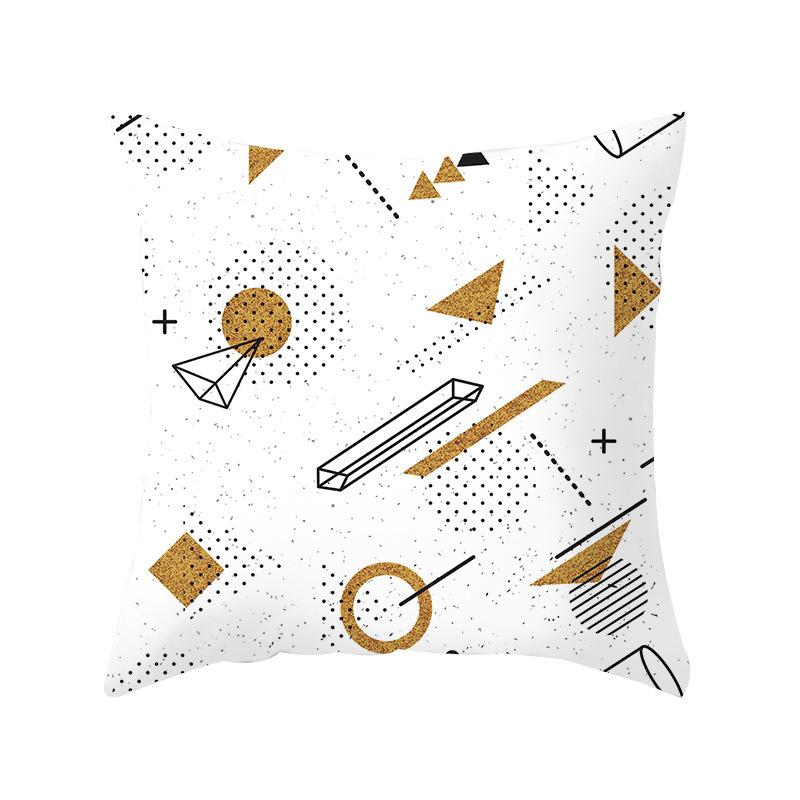 Modern Simple Geometric Abstract Peach Leather Velvet Pillow Case Home Sofa Car Pillow Cushion Cover