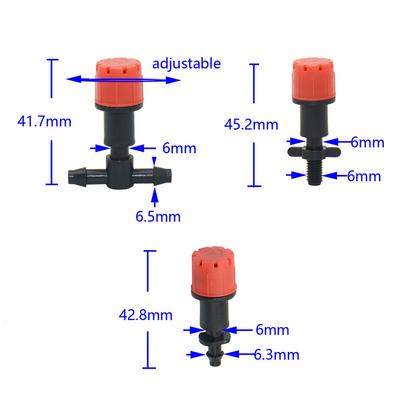 50-300pcs Garden Adjustable Nozzles With Tee Barb Connector Drip Irrigation Watering Sprinkler Dripper Emitter Flower Beds