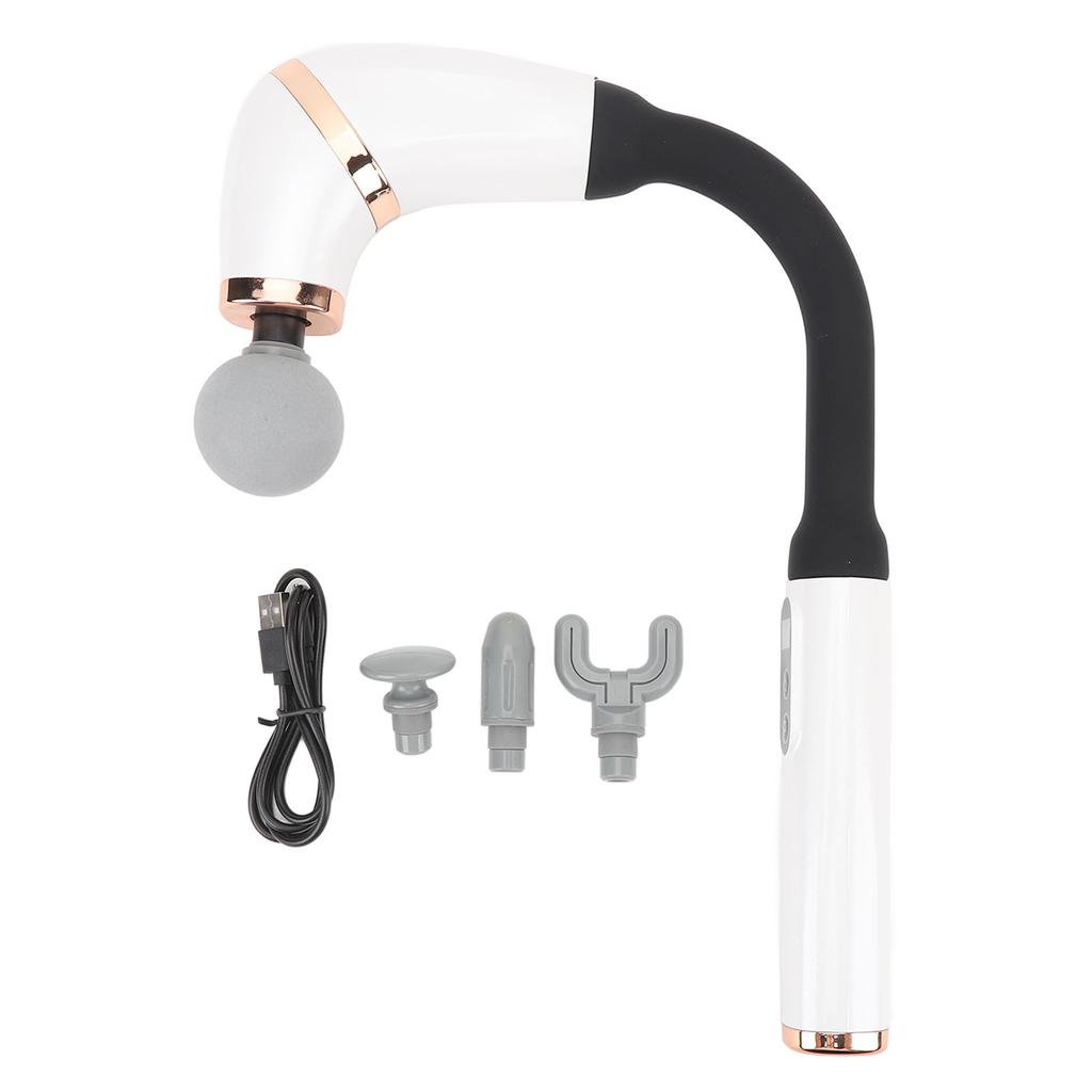 Massage Gun with Extension Handle U Shaped Deep Tissue 4 Massage Heads 6 Speed Levels Percussion Mas