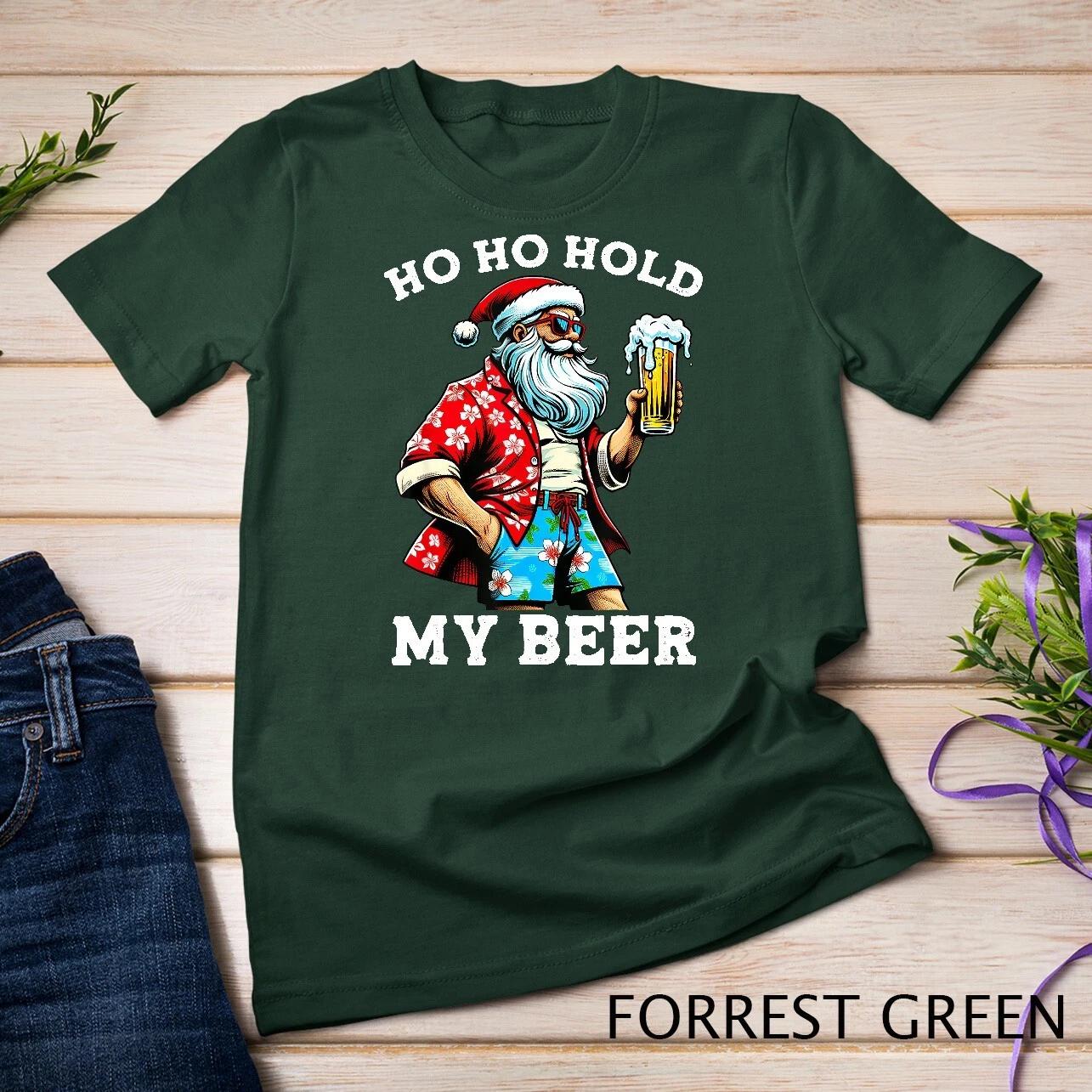 Funny Santa With Sunglasses And Beer Christmas in July T-Shirt Unisex T-shirt 2XL