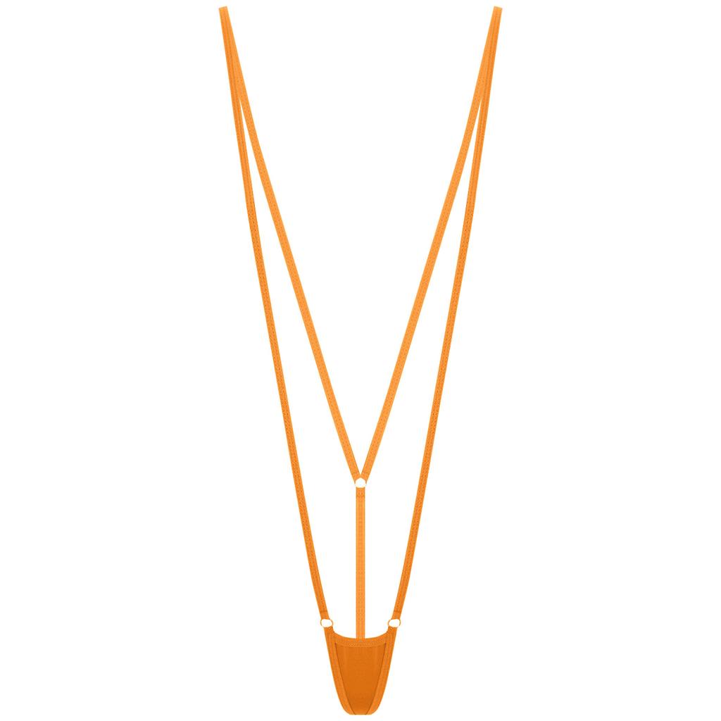 Damen Micro Monokini Spaghettiträger Mini T-Back String Badebekleidung