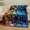 Colorful Cracked Stone-like Shapes Arranged In a Mosaic-like Pattern. for All Seasons Blanket Lunch Break Throw Gift