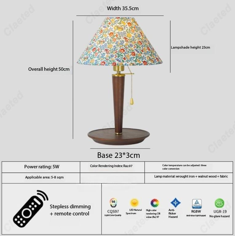 Creative Retro LED Pleated Small Desk Lamp Bedroom Bedside Lamp Living Room Study Decorative Atmosphere Lighting