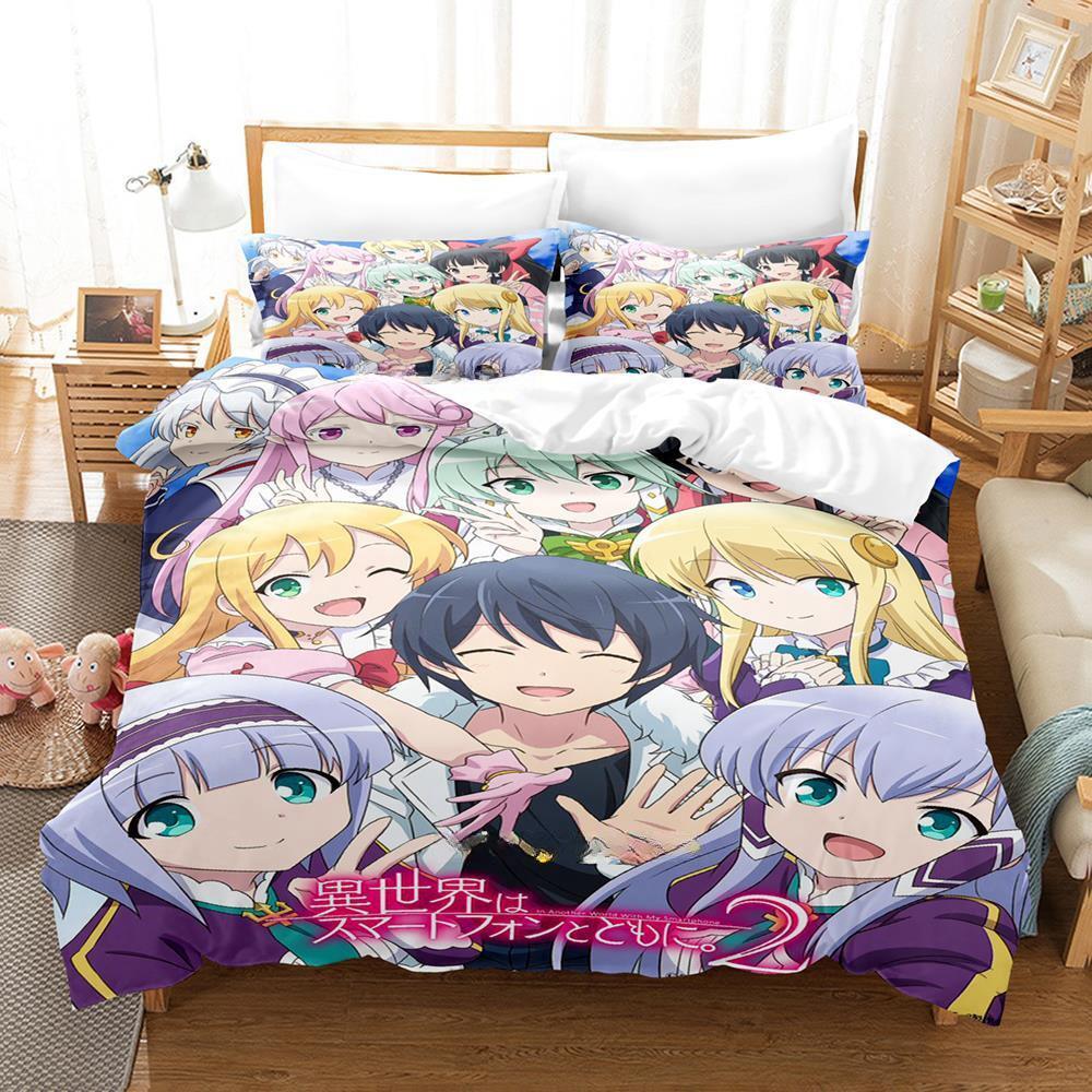 The Aristocrat's Otherworldly Adventure Bedding Set Cartoon Anime three-piece Set Adult Kid Bedroom Duvet Cover Sets 3D Kawaii