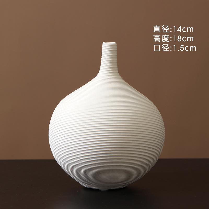 Simple White Vegetative Ceramic Vase Ins Ornaments Living Room Dining Table Home Decoration Mini Dried Flower Soft Decor Gift