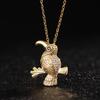 Small Bird Pendant Necklace With Micro-Set Zirconia Unique Design Gold Collarbone Chain For Women