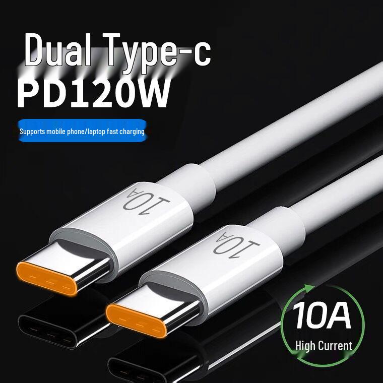 

120W Dual Type-C Fast Charging Cable for Apple 15/16, Huawei Honor, and Laptop 6A.