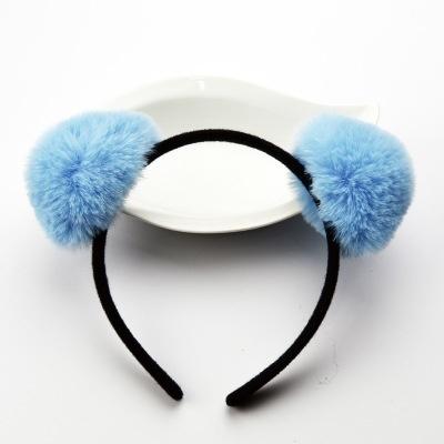 Plush Hair Hoops Cat Ears Headband for Women Girl Big Hair Ball Headband Tiara Party Hairband Hair Accessories Panda Ear