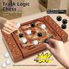 1 Set Montessori Schienen-Schachspiele Touch Flip Schwarz Weiß Schach Eltern-Kind Interaktives Intelligentes Tisch-Brettspiel