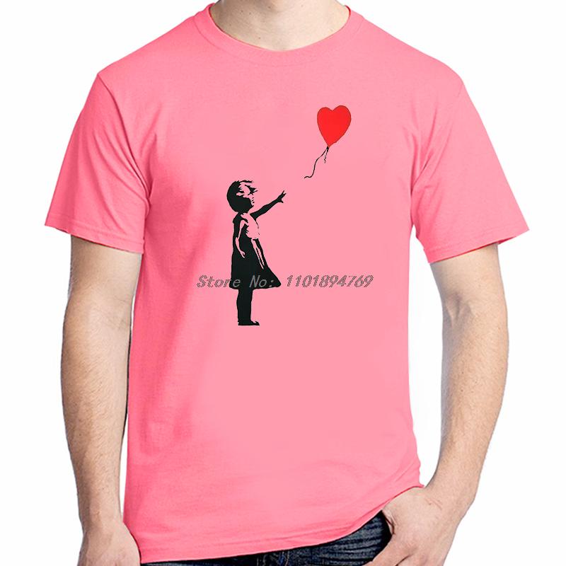 Girl With Balloon Heart Funny Graphic T Shirts Fashion Tees Tops Summer Cotton New Shirts And Tshirts Unisex Print T Shirt