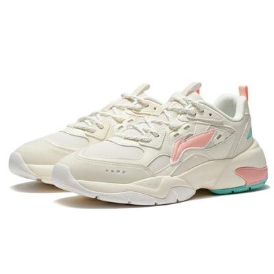 Li Ning Sports Casual Shoes Low Top Casual Shoes Women's White Pink AGCR478-1