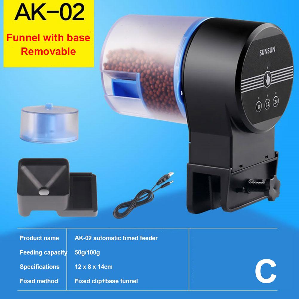 Feeder Automatic Fish Tank Feeding Adjustable Koi Goldfish Feed Fish Distribution Intelligent Timing Feeder Aquarium Rotati R8U8