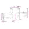 Black Plant Box 178.5 X 44 X 75 Cm Solid Pine Wood