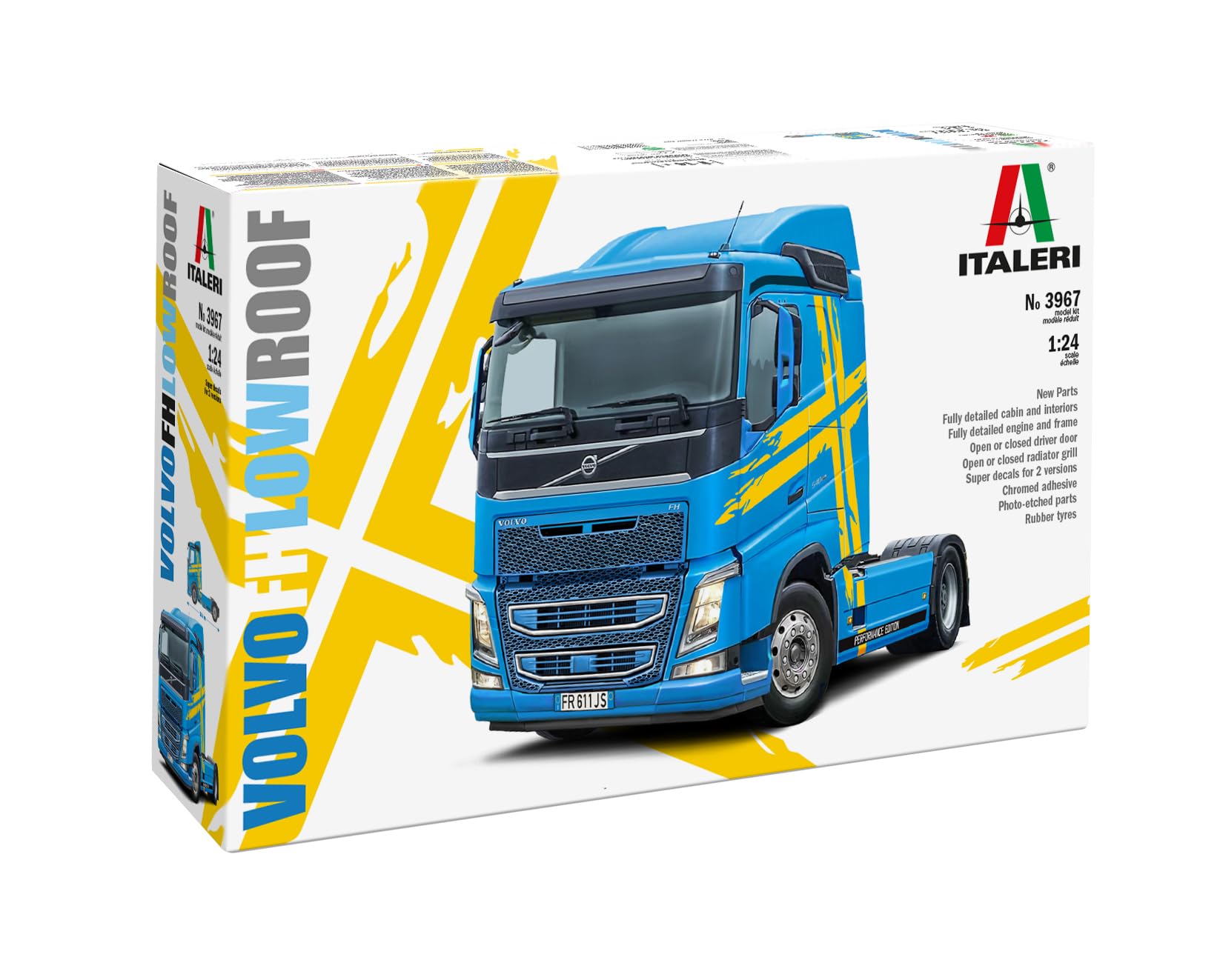 

Italeri Масштаб 1/24 Volvo FH Кабина с плоской крышей Пластиковая модель IT3967 (Машина)