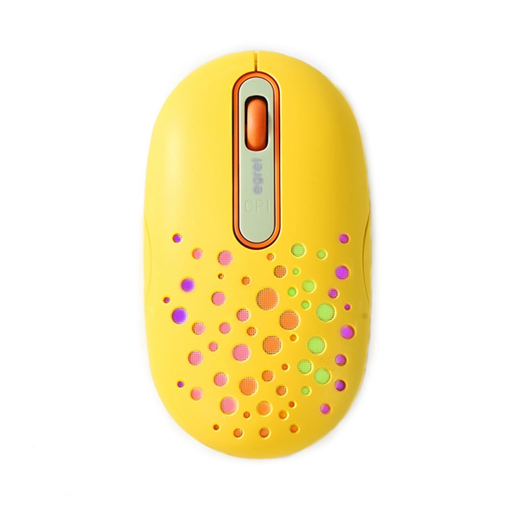 

EGRET HappiE Bluetooth Rechargeable Silent Wireless Compatible with 3 Cute and LED Illumination (Lemon) EM23-H3 & 2.4G Mouse, PCs, 3-Level DPI, лимон