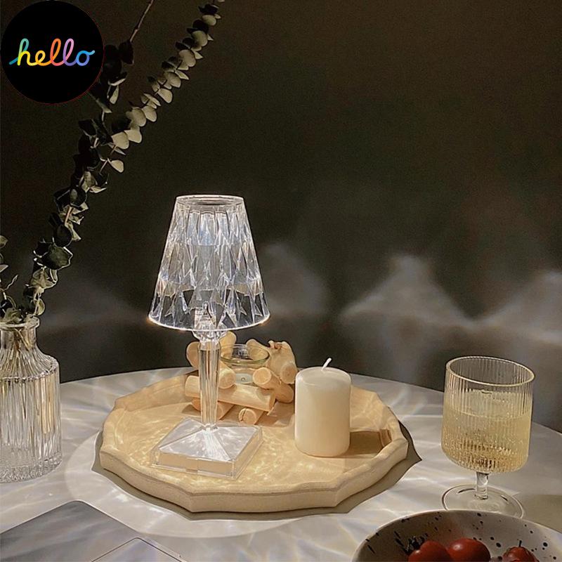 USB Diamond Table Lamp Acrylic Decoration Light For Bar Bedroom Bedside Coffee Crystal LED Desk Lamps Gift Night Lights Lighting
