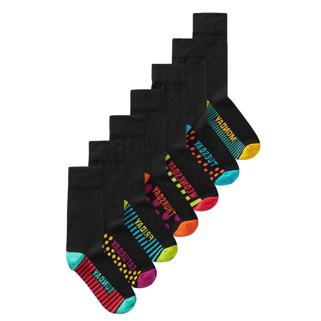 Ex Store Mens Days Of The Week Cotton Socks (Pack of 7)