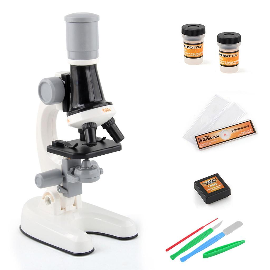 Children's Small Microscope Toys with Base Ergonomic Design Magnification Lens for Kids Boy Girl
