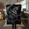 Dark Dead Dragon Unicorn Owl Print Flannel Blanket,High quality Comfortable for All Seasons,Home Decor,Warmth and Comfort,Perfect for Christmas Gifts