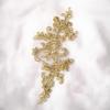 1Pair White Golden Lace Applique Sew On Patch Applique Embroidery Flower Exquisite Trim Patches