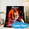Custom Name Chucky's Bloody Invitation Blanket bed sofa Blanket Flannel Blanket for Camping, Hiking, Picnic Essentials,gift for Fan family