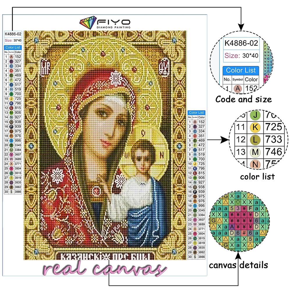 5D DIY Diamond Painting Cross Stitch Religion Diamond Embroidery Mosaic Wall Art Home Decoration