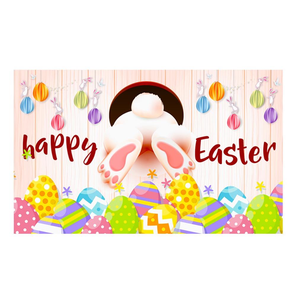 Colorful Bunny Eggs Background Decor 180*110cm Easter Photo Banner Poster Props  Home Party Decor